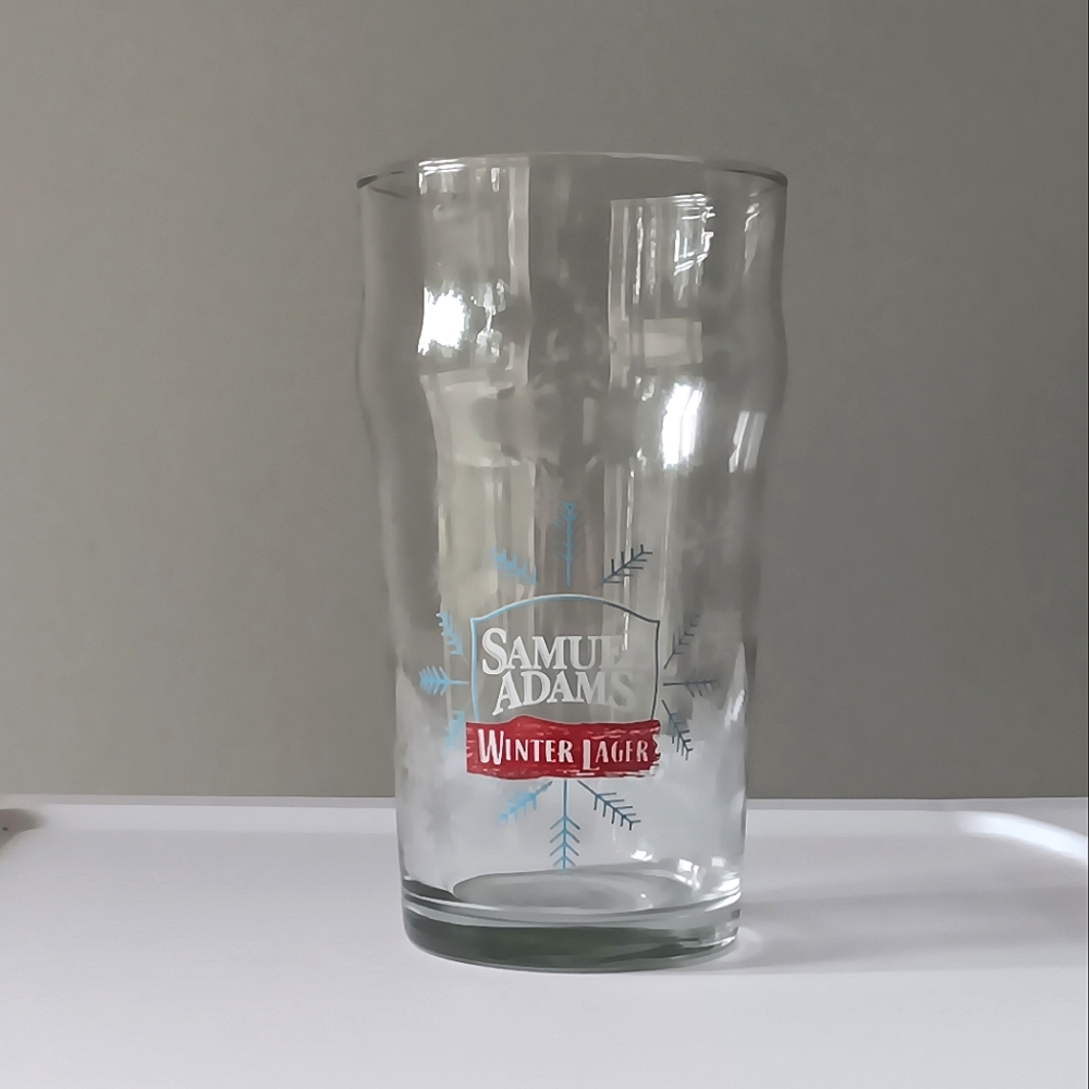 Samuel Adams Winter Lager Glass Drinking Tumbler Snowflake Clear 12 Ounces